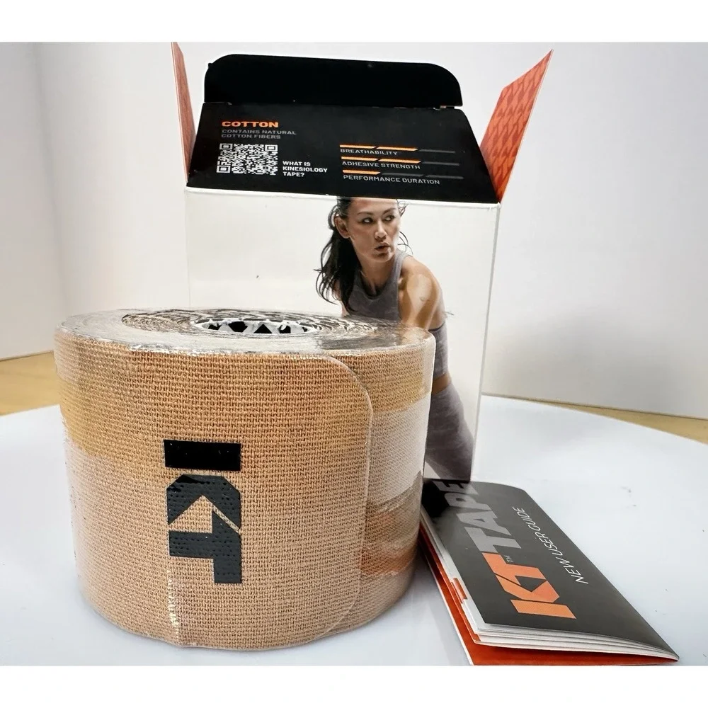 KT Tape Org BEIGE Cotton Elastic Kinesiology Athletic Tape, 20 Count, 10